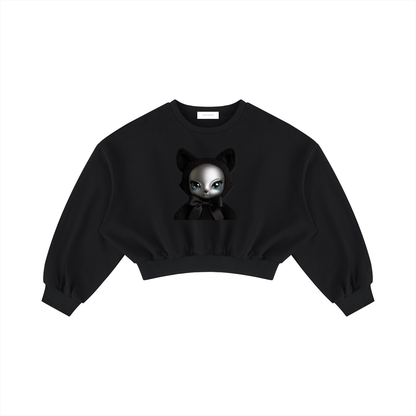 The Baddie Crop in Black, front view