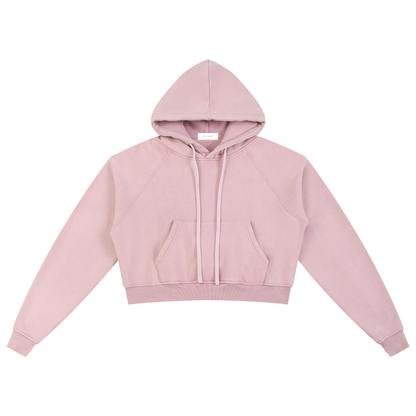 Divine Crop Hoodie in Light Pink — detail