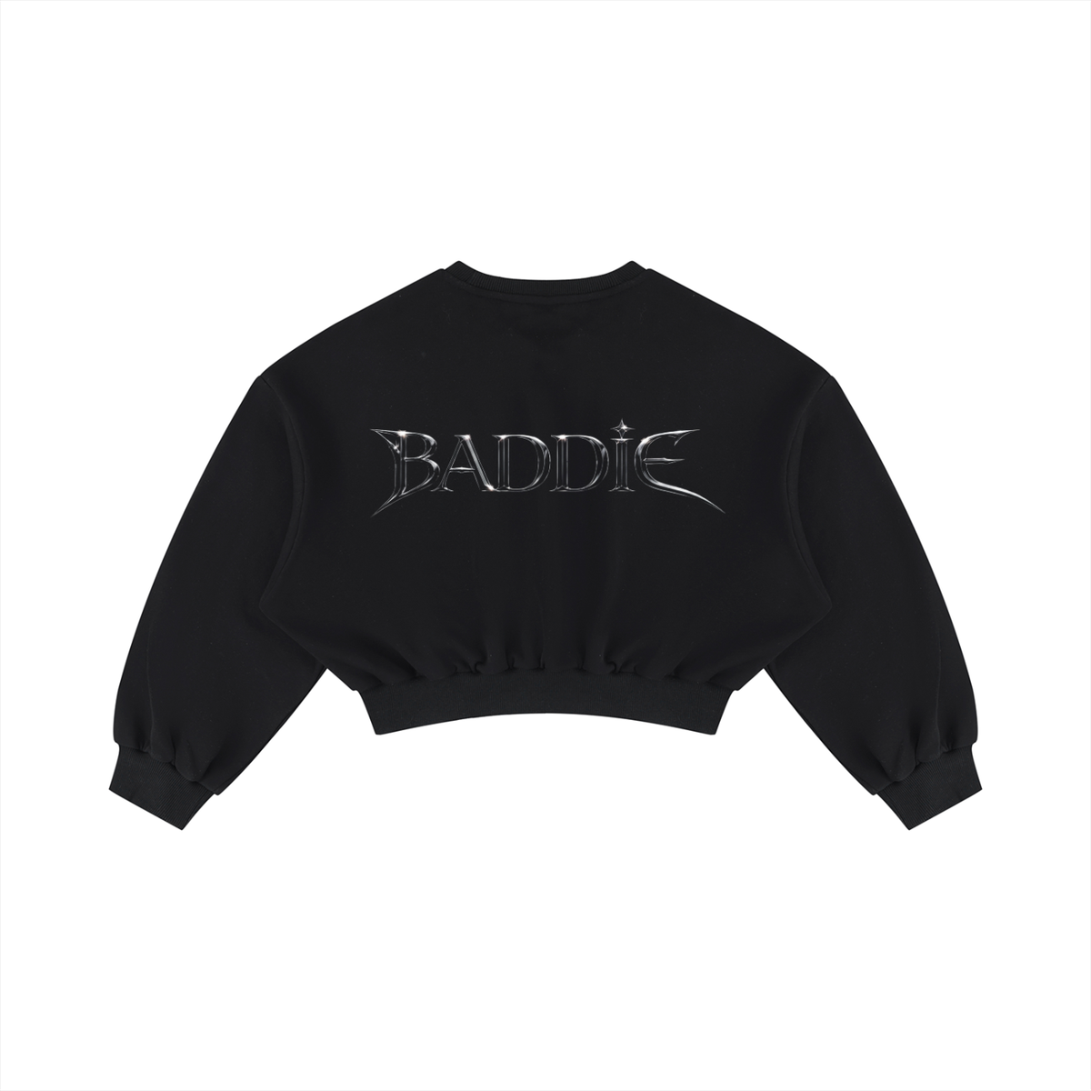 The Baddie Crop in Black, back view