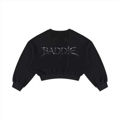 The Baddie Crop in Black, back view
