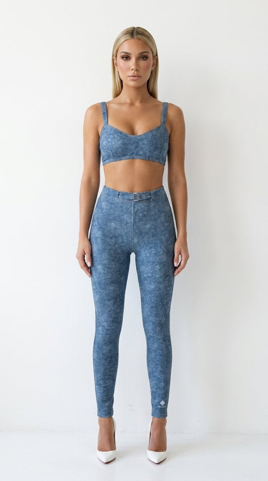 Faux Denim Sports Bra