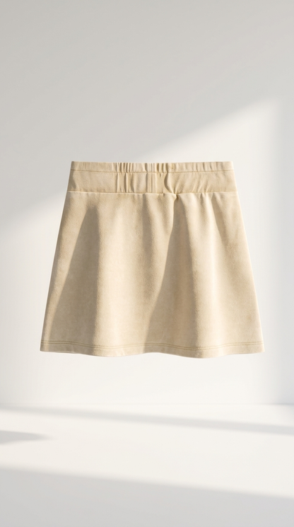 Mineral Wash Mini Skirt in Light Apricot — front