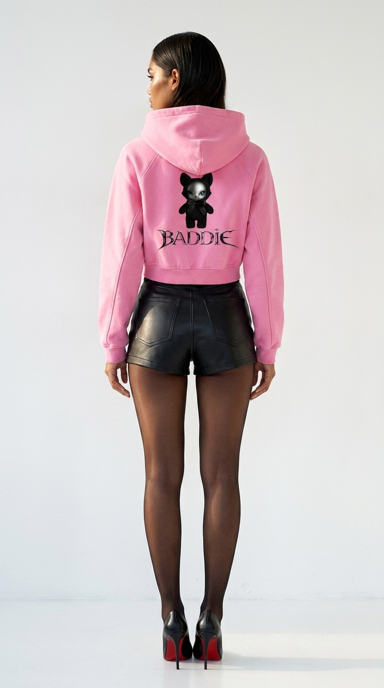 Baddie Crop Hoodie — back