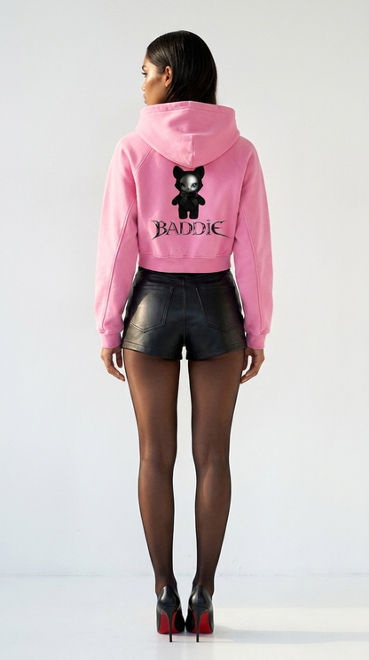 Baddie Crop Hoodie — back