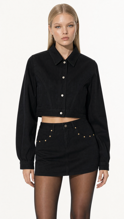 The Baddie Denim Jacket, full body