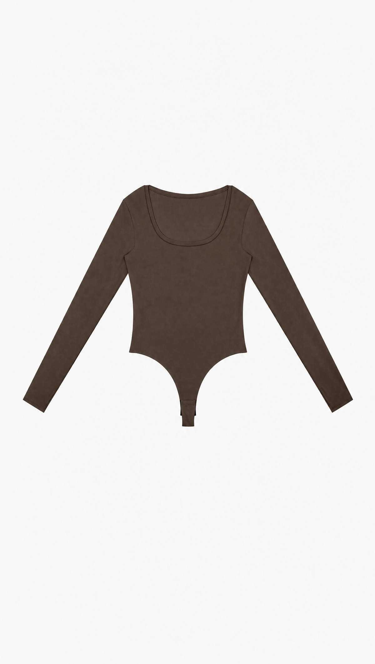 The Long Sleeve Bodysuit in Brown, product front