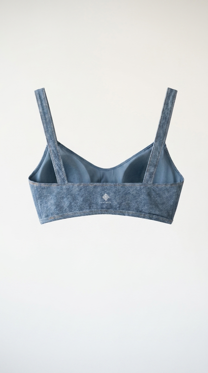 Faux Denim Sports Bra