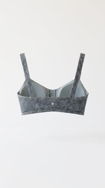 Faux Denim Sports Bra