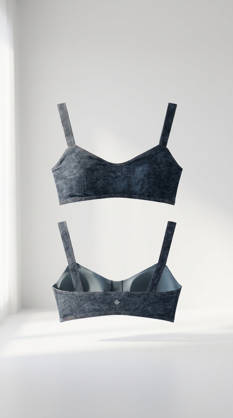 Faux Denim Sports Bra