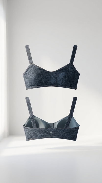 Faux Denim Sports Bra