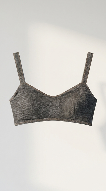 Faux Denim Sports Bra