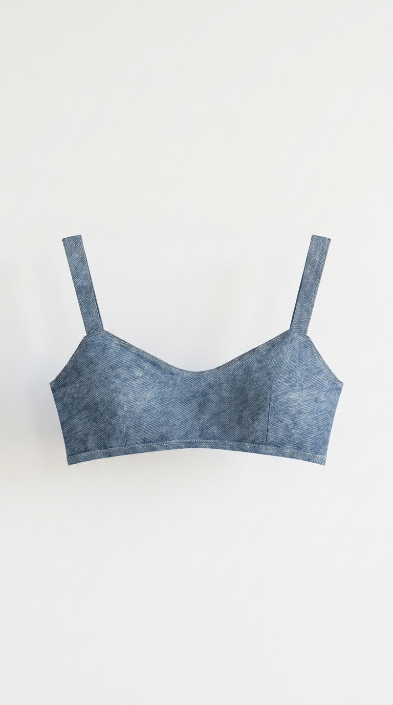 Faux Denim Sports Bra