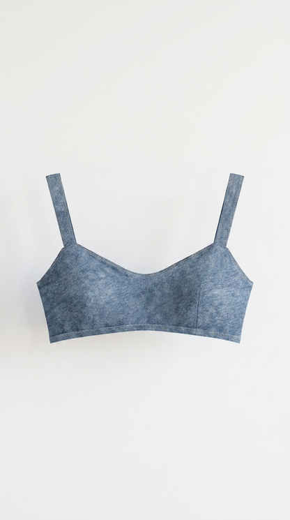 Faux Denim Sports Bra