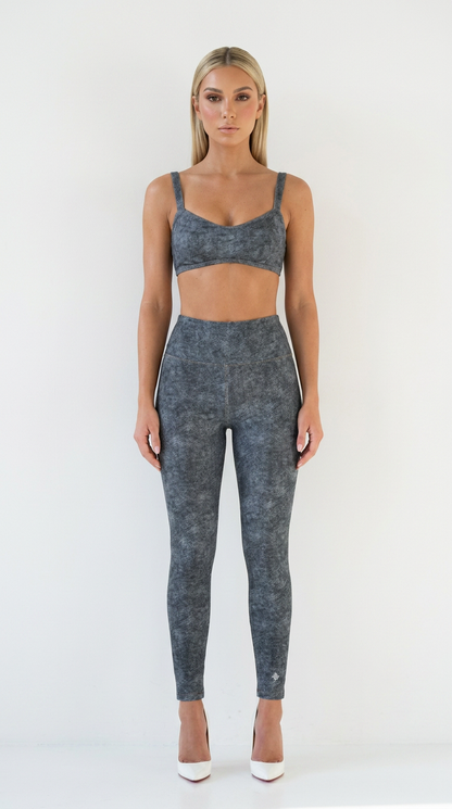Faux Denim Zip-Fly Leggings