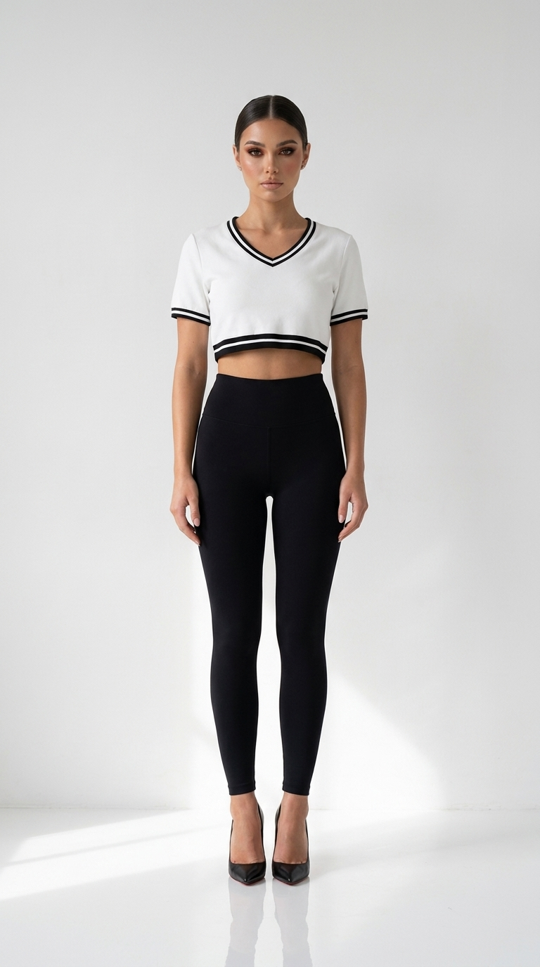 Baddie Crop Top Tee — front, styled