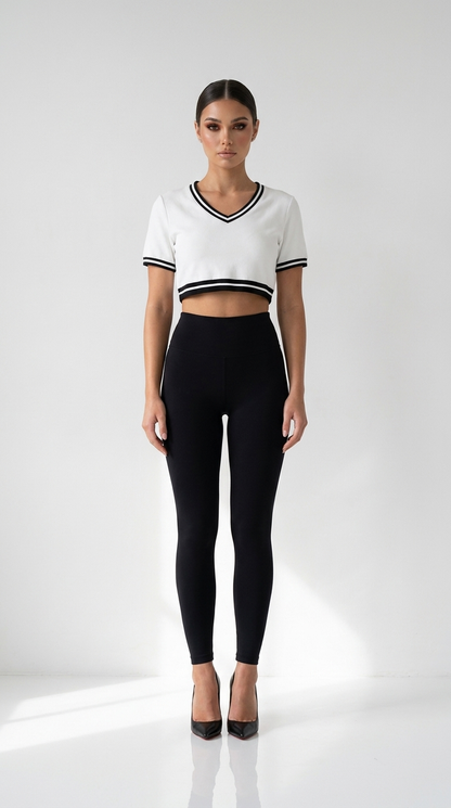 Baddie Crop Top Tee — front, styled
