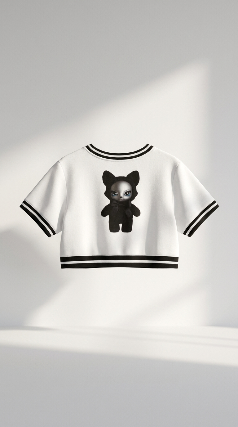 Baddie Crop Top Tee in White — front