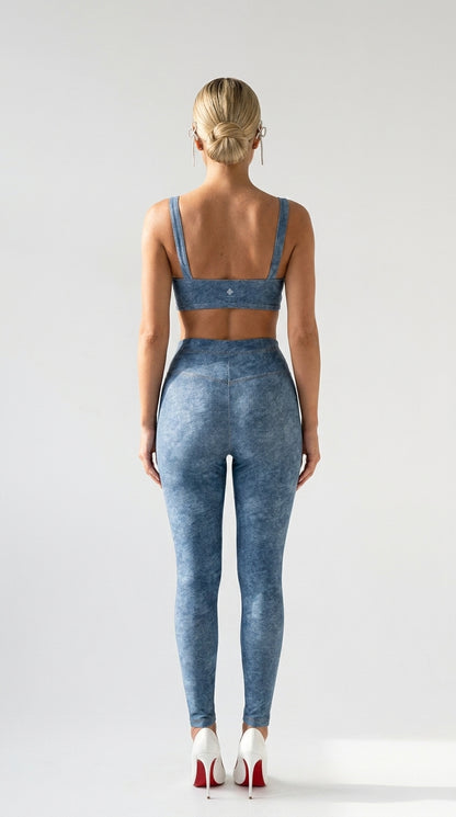 Faux Denim Sports Bra