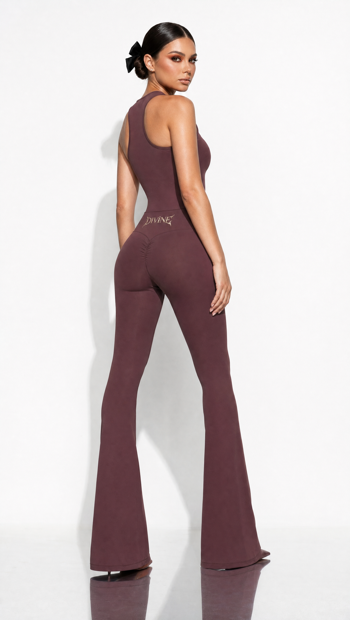 The Divine Flare in Plum Purple, back view