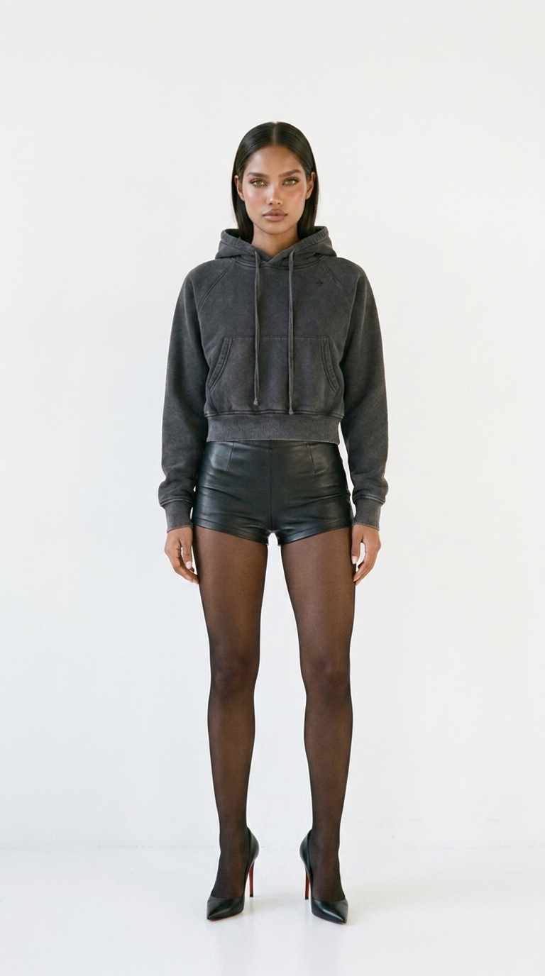 Baddie Crop Hoodie — styled