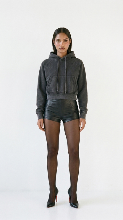 Baddie Crop Hoodie — styled