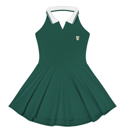 Court Dress in Green — front