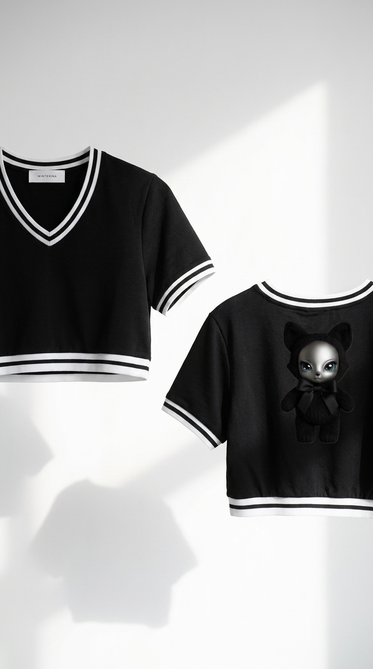 Baddie Crop Top Tee — front and back