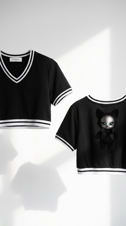 Baddie Crop Top Tee — front and back