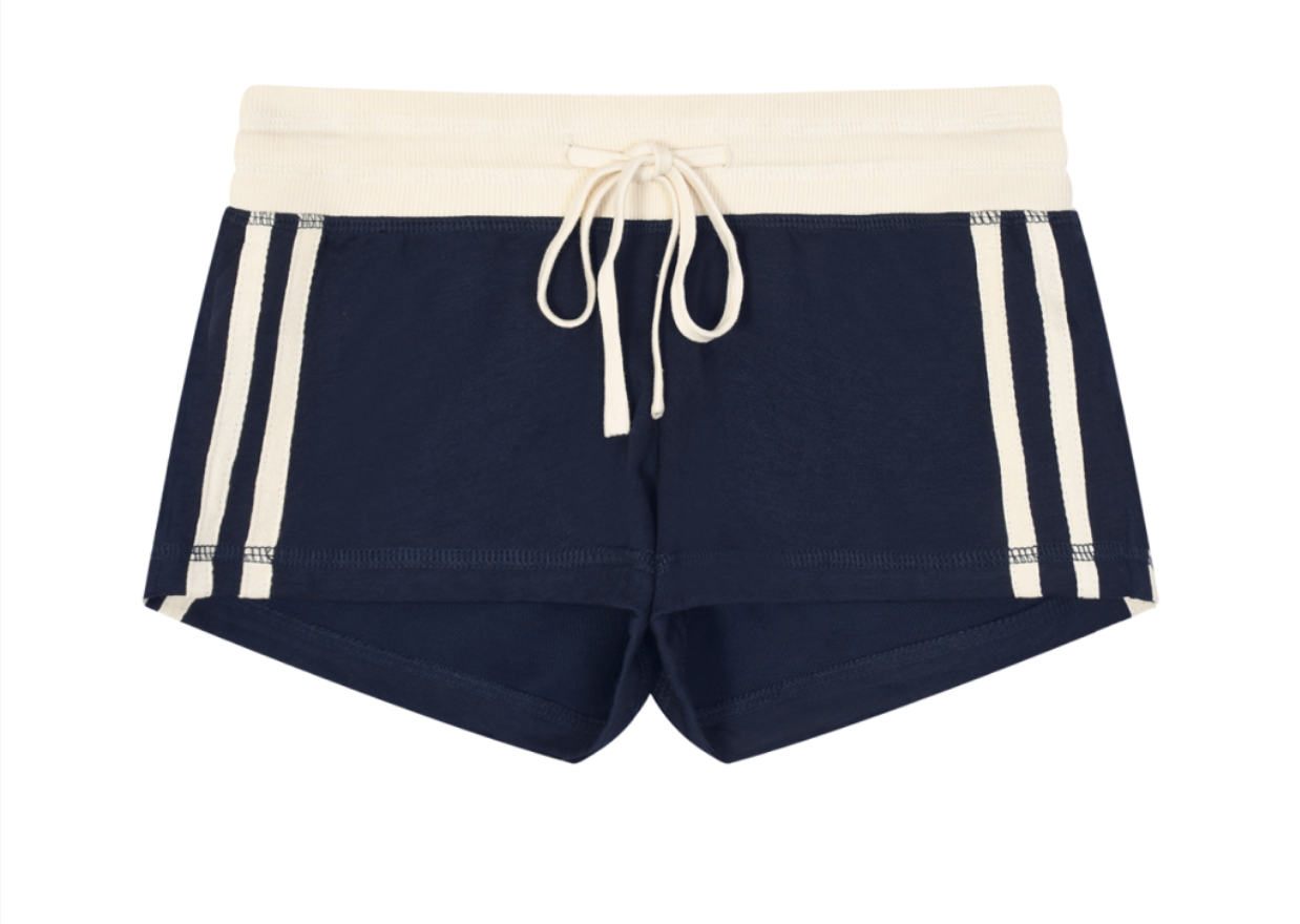 Divine Mini Shorts in Navy Blue — worn