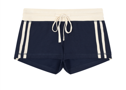 Divine Mini Shorts in Navy Blue — worn