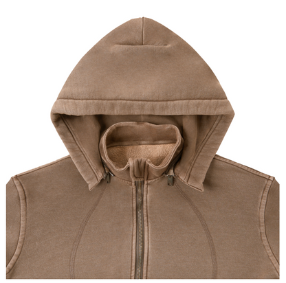 Glacier Hoodie in Coffee — detail