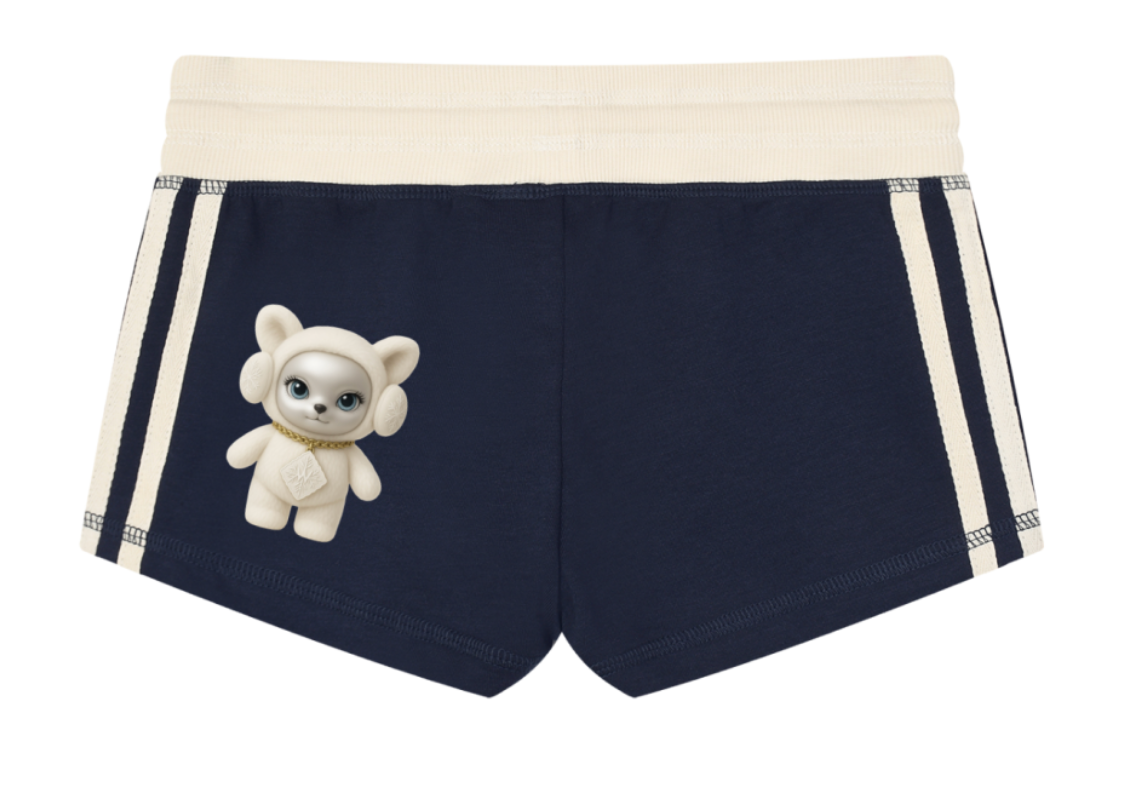 Divine Mini Shorts in Navy Blue — back