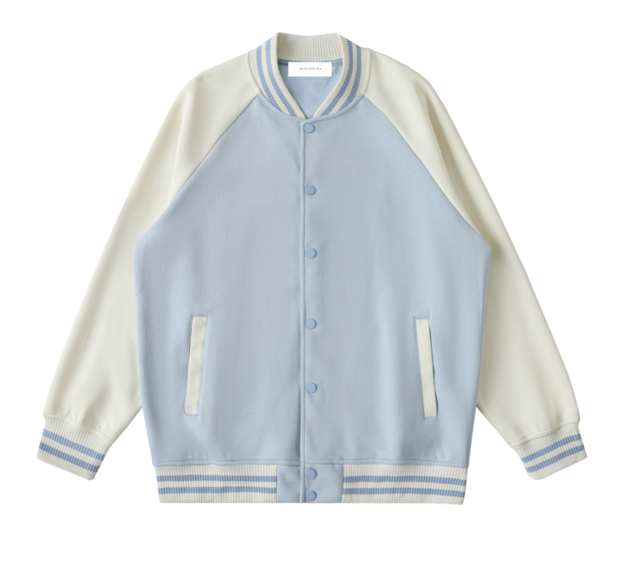 Winty Frost Varsity Jacket in Blue